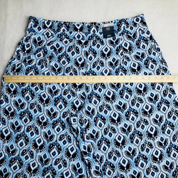 NWT M&S Collection Womens Blue High Rise Stretch Wide Leg Cropped Pants Size 20 - Picture 7 of 10